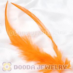 Orange Short Solid Rooster Feather Hair Extensions Wholesale