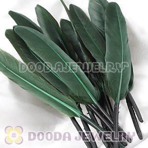 Dark Green Goose Satinette Wing Feather Hair Extensions Wholesale