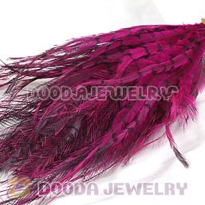 Magenta Thin Striped Grizzly Bird Feather Hair Extension Wholesale