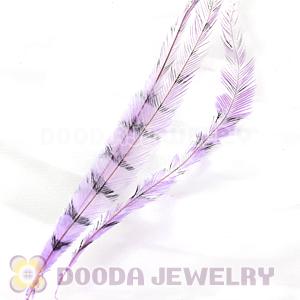 Lavender Thin Striped Grizzly Bird Feather Hair Extension Wholesale