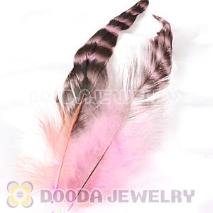 Natural Striped Pink Grizzly Rooster Feather Hair Extensions Wholesale