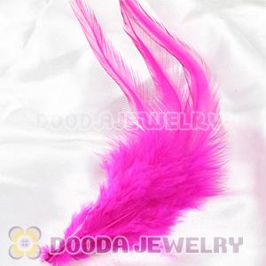Natural Short Magenta Grizzly Rooster Feather Hair Extensions Wholesale
