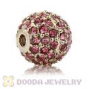 10mm Copper Disco Ball Bead Pave Rose Austrian Crystal handmade Style