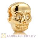 8×11mm 18K Gold plated Sterling Silver Skull Head Bead