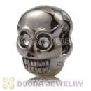8×11mm Gun black plated Sterling Silver Skull Head Bead