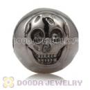 10×11mm Gun black plated Sterling Silver Skull Head Ball Bead