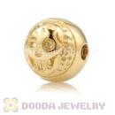 8×9mm 18K Gold plated Sterling Silver Skull Head Ball Bead