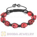 Red Turquoise Skull Head Ladies String Bracelets with Hemitite