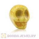 11×12mm Yellow Turquoise Skull Head Ball Beads