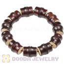 20×14mm Red Sandal Wood Beads With Stick Bone Buddhist Prayer Bracelet Wrist Mala