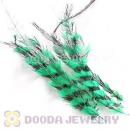Green Thin Striped Grizzly Bird Feather Hair Extension Wholesale