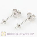 Rhodium Plated Sterling Silver Stud Earring Component Findings