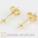 Gold Plated Sterling Silver Stud Earring Component Findings