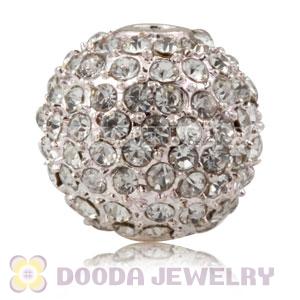 12mm Handmade Alloy Beads With White Crystal Wholesale