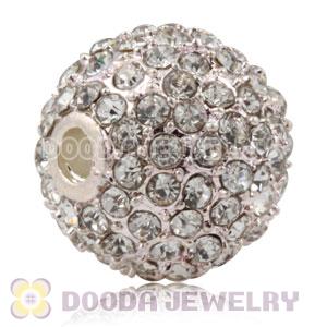 12mm Handmade Alloy Beads With White Crystal Wholesale