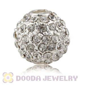 10mm Handmade Alloy Beads With White Crystal Wholesale