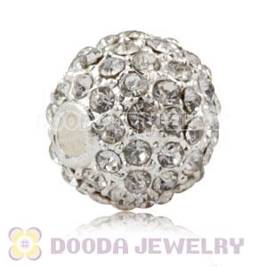 10mm Handmade Alloy Beads With White Crystal Wholesale