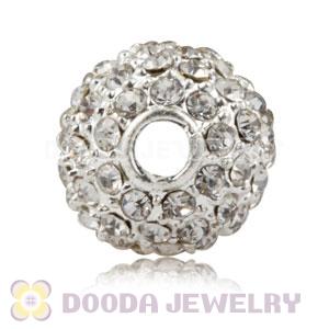 10mm Handmade Alloy Beads With White Crystal Wholesale