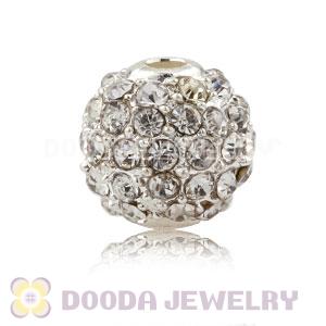 8mm Handmade Alloy Beads With White Crystal Wholesale