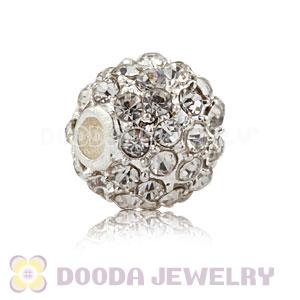 8mm Handmade Alloy Beads With White Crystal Wholesale