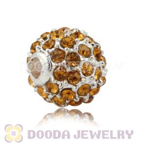 8mm Handmade Alloy Beads With Yellow Crystal Wholesale