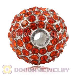 12mm Handmade Alloy Beads With Red Crystal Wholesale