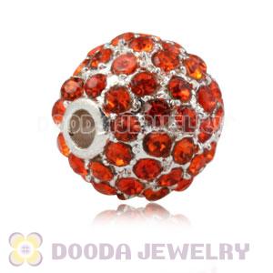 10mm Handmade Alloy Beads With Red Crystal Wholesale