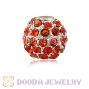 8mm Handmade Alloy Beads With Red Crystal Wholesale