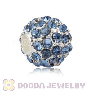 8mm Handmade Alloy Beads With Blue Crystal Wholesale