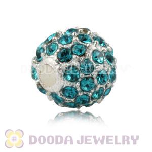 8mm Handmade Alloy Beads With Teal Crystal Wholesale