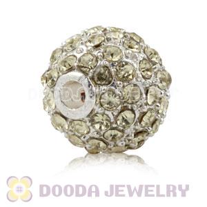 10mm Handmade Alloy Beads With Ivory Crystal Wholesale