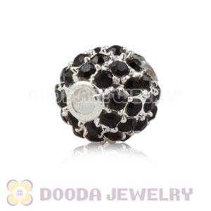 8mm Handmade Alloy Beads With Black Crystal Wholesale
