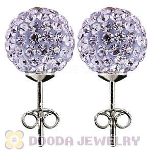10mm Sterling Silver Lavender Czech Crystal Stud Earrings Wholesale