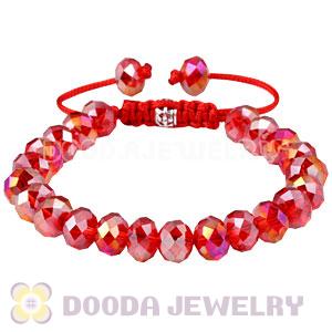 2011 Fashion Handmade Bracelets With Red Faceted Crystal Glass Bead