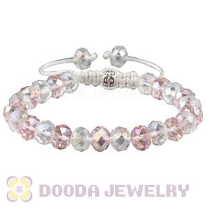 2011 Fashion Handmade Bracelets With Pink Faceted Crystal Glass Bead