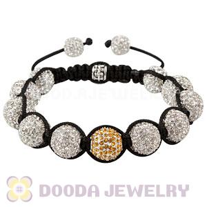 White Disco Ball Bead Fashion Alloy Crystal Bracelets Wholesale