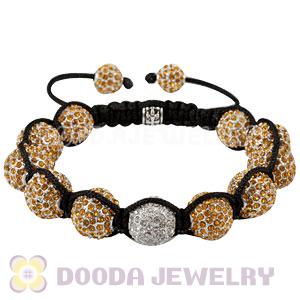 Yellow Disco Ball Bead Fashion Alloy Crystal Bracelets Wholesale