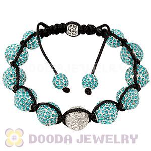 Teal Disco Ball Bead Fashion Alloy Crystal Bracelets Wholesale