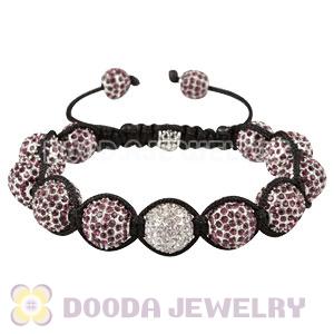Purple Disco Ball Bead Fashion Alloy Crystal Bracelets Wholesale