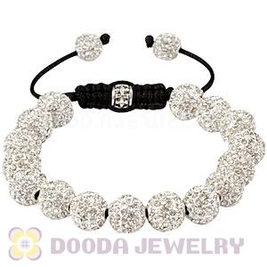 White Disco Ball Bead Alloy Crystal Bracelets Wholesale