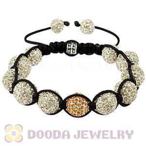 Ivory Disco Ball Bead Fashion Alloy Crystal Bracelets Wholesale