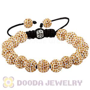 Yellow Disco Ball Bead Alloy Crystal Bracelets Wholesale