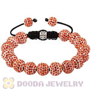 Red Disco Ball Bead Alloy Crystal Bracelets Wholesale