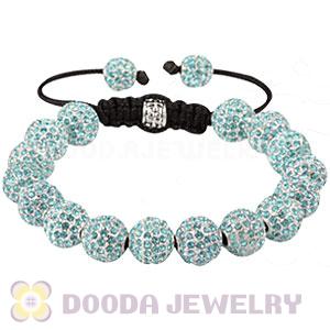 Cyan Disco Ball Bead Alloy Crystal Bracelets Wholesale