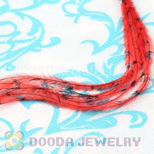 Red Striped Ostrich Plumes Trim Feather Hair Extensions Wholesale