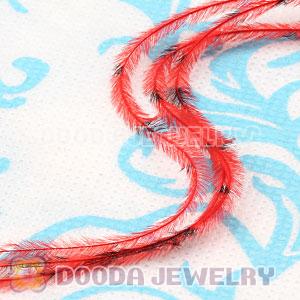 Red Striped Ostrich Plumes Trim Feather Hair Extensions Wholesale