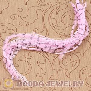 Pink Striped Ostrich Plumes Trim Feather Hair Extensions Wholesale
