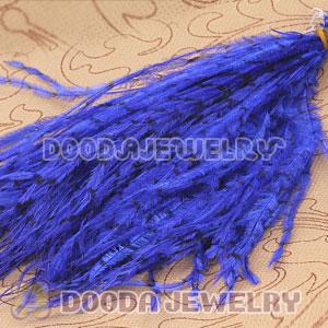 Navy Striped Ostrich Plumes Trim Feather Hair Extensions Wholesale