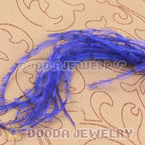 Navy Striped Ostrich Plumes Trim Feather Hair Extensions Wholesale