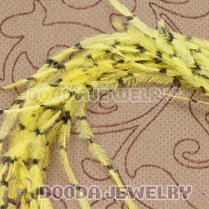 Yellow Striped Ostrich Plumes Trim Feather Hair Extensions Wholesale